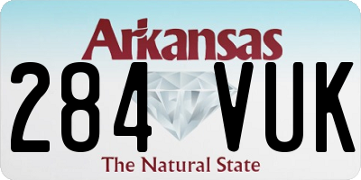 AR license plate 284VUK
