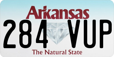 AR license plate 284VUP