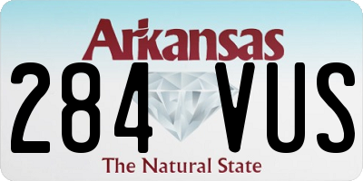 AR license plate 284VUS