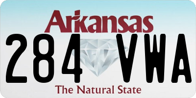 AR license plate 284VWA