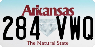 AR license plate 284VWQ