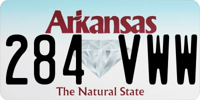 AR license plate 284VWW