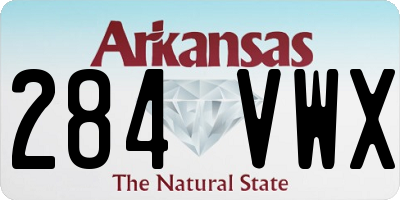 AR license plate 284VWX