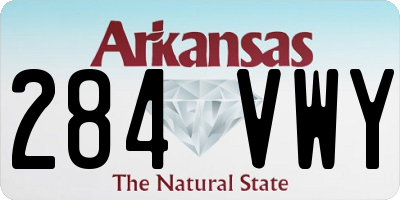 AR license plate 284VWY