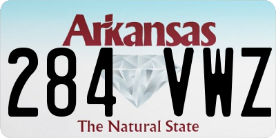 AR license plate 284VWZ