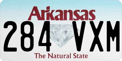 AR license plate 284VXM