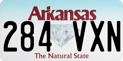AR license plate 284VXN