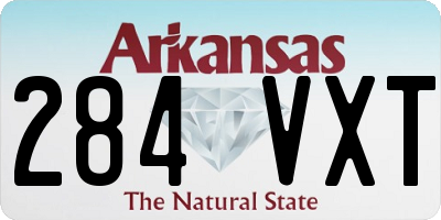 AR license plate 284VXT