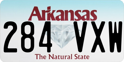 AR license plate 284VXW