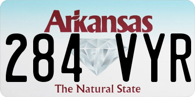 AR license plate 284VYR
