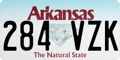 AR license plate 284VZK