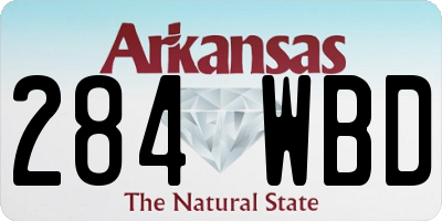 AR license plate 284WBD