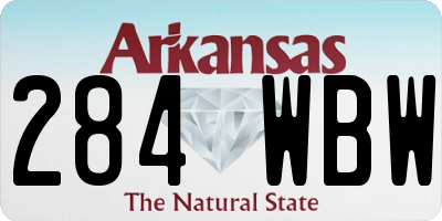 AR license plate 284WBW