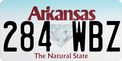 AR license plate 284WBZ