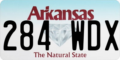 AR license plate 284WDX