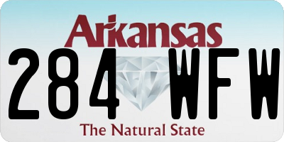 AR license plate 284WFW