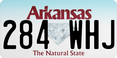 AR license plate 284WHJ