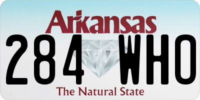 AR license plate 284WHO