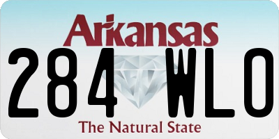 AR license plate 284WLO
