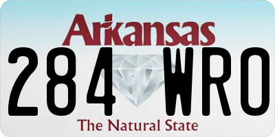 AR license plate 284WRO