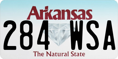 AR license plate 284WSA