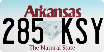 AR license plate 285KSY