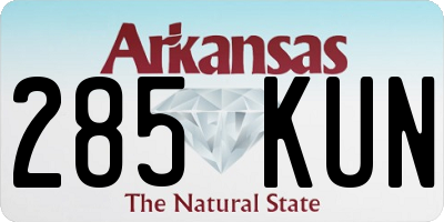 AR license plate 285KUN