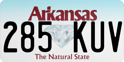 AR license plate 285KUV