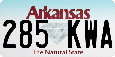 AR license plate 285KWA