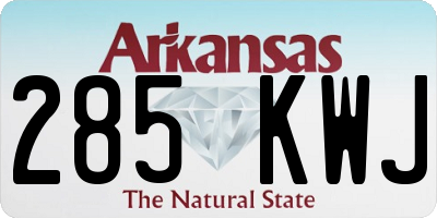 AR license plate 285KWJ