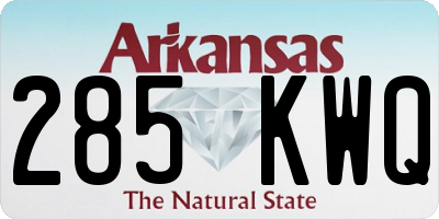 AR license plate 285KWQ