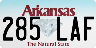 AR license plate 285LAF