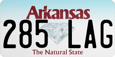 AR license plate 285LAG