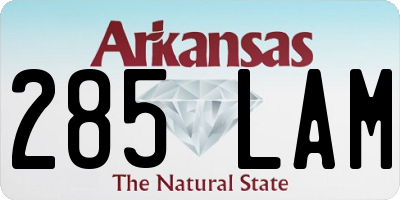 AR license plate 285LAM