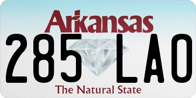 AR license plate 285LAO