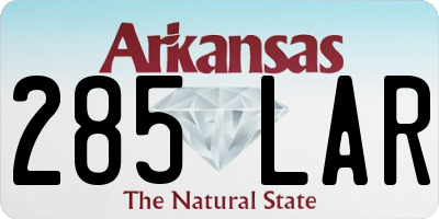 AR license plate 285LAR