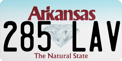 AR license plate 285LAV