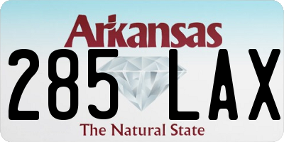 AR license plate 285LAX