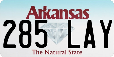 AR license plate 285LAY