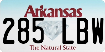 AR license plate 285LBW