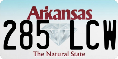 AR license plate 285LCW