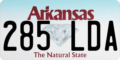 AR license plate 285LDA