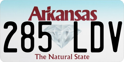 AR license plate 285LDV