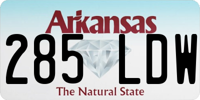AR license plate 285LDW