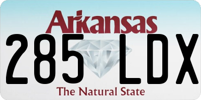 AR license plate 285LDX