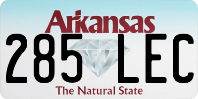 AR license plate 285LEC