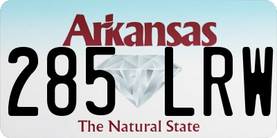 AR license plate 285LRW