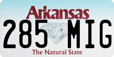 AR license plate 285MIG