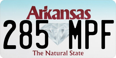 AR license plate 285MPF