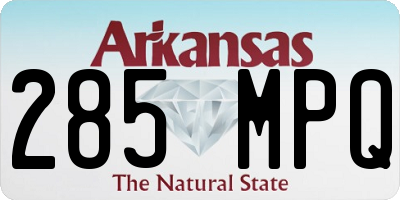 AR license plate 285MPQ
